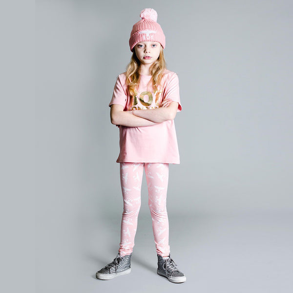 Boy Repeat Leggings Kids - Pink/White