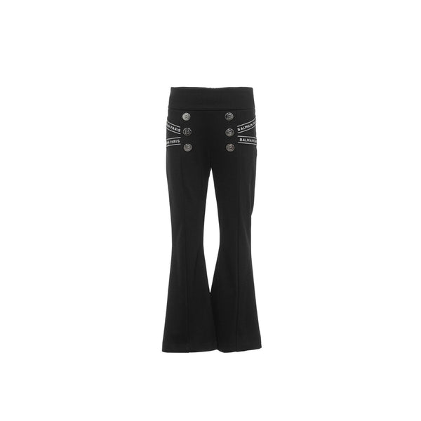 Black Logo Print Pant For Girls