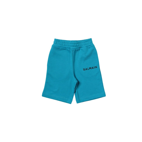 Boys Blue Cotton Logo Shorts