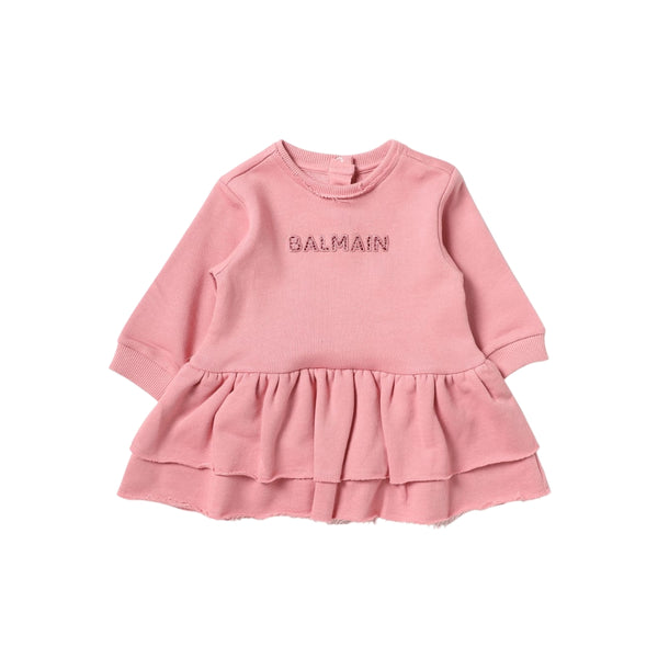 Baby Girls Pink Cotton Full Sleeves Dress