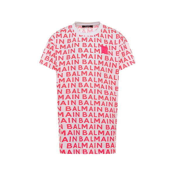 Girls Pink Logo-Print T-shirt Dress
