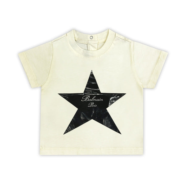 Baby Girls White Star-Print Cotton T-Shirt