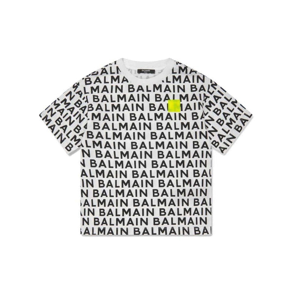 Boys White Logo-Lettering Cotton T-shirt