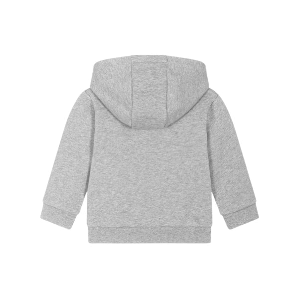 Baby Boys Grey Cotton Zip-Up Hoodie