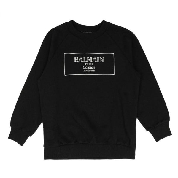 Boys Black Logo-Embroidered Sweatshirt
