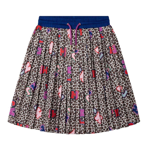 Animal Print Pleated Skirt