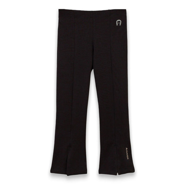 Girls Black Logo Cotton Joggers