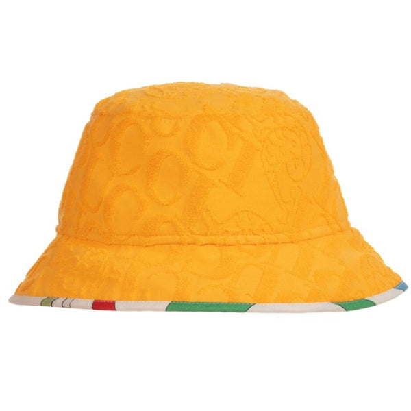 Girls Yellow Marmo Trimmed Bucket Hat