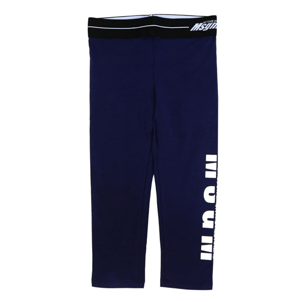 Blue Cotton Logo Leggings