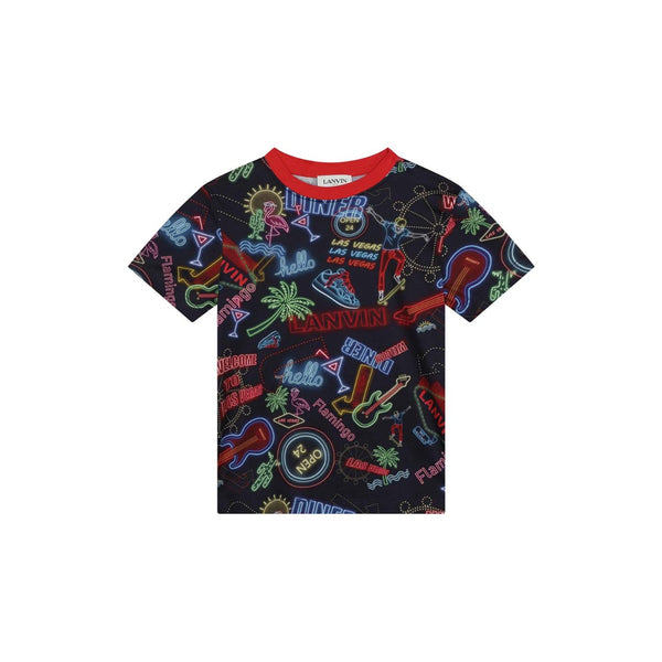Boys Black Printed T-Shirt