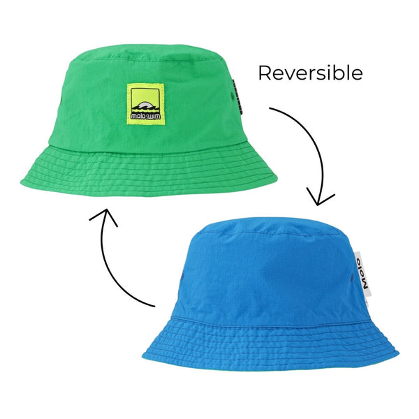 Kids Green & Blue Reversible Bucket Hat