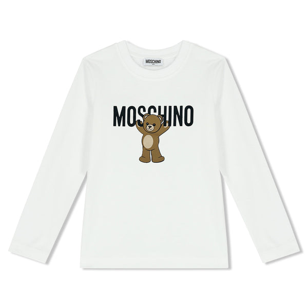 Unisex White Teddy-Print T-shirt