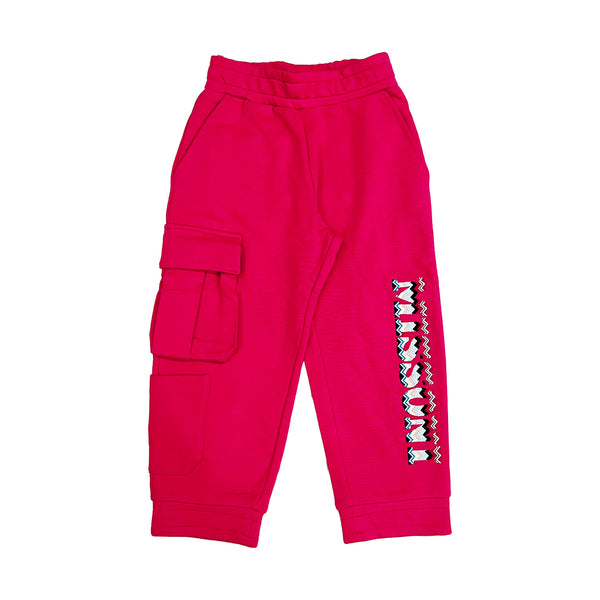 Girls Red Cotton Joggers