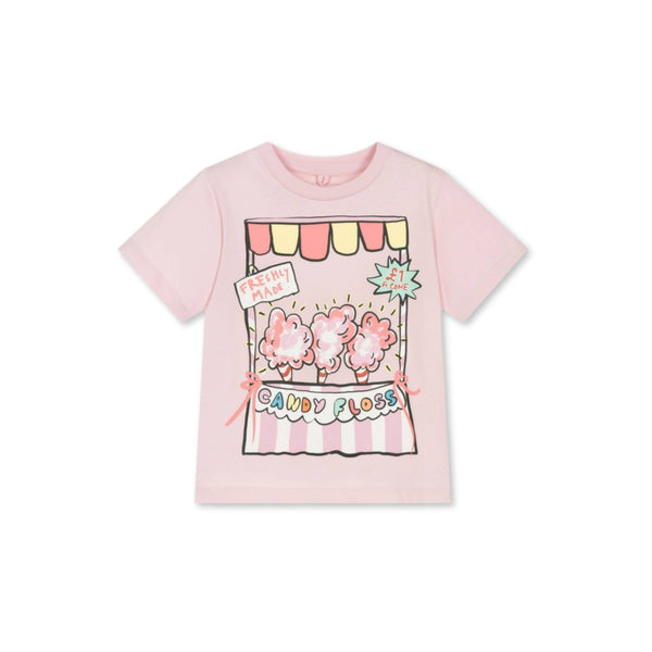 Girls Pink Candy Floss Cotton T-Shirt