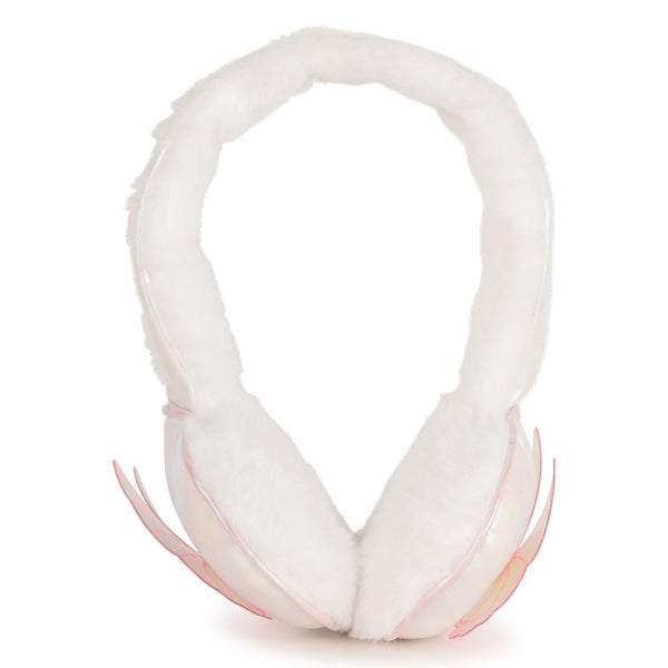 Girls White Embroidered-Logo Muffs