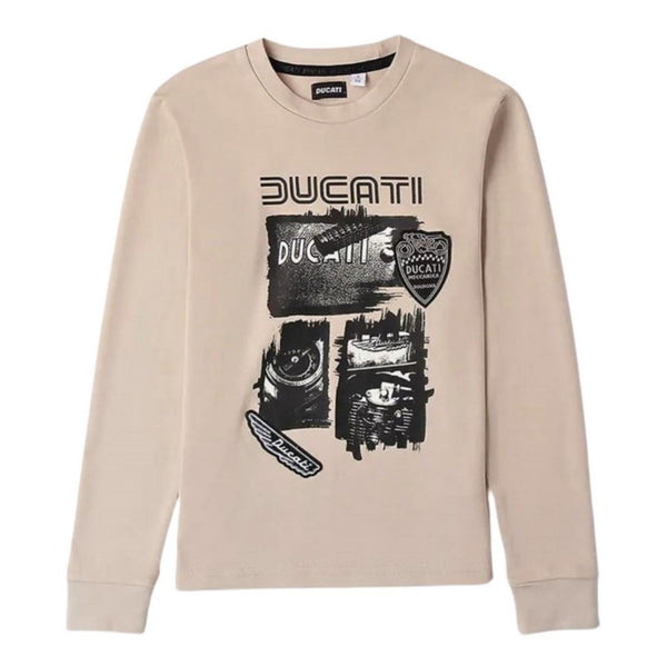 Boys Cream Graphic-Print Cotton T-Shirt