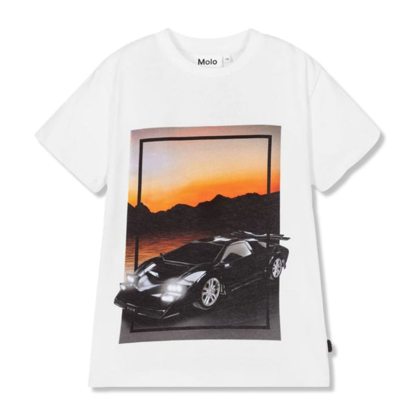 Boys White Car T-Shirt