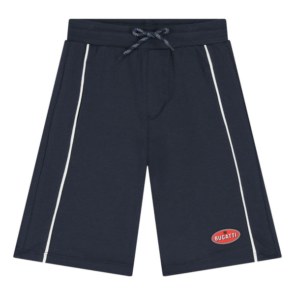 Boys Navy Blue Logo-Print Shorts