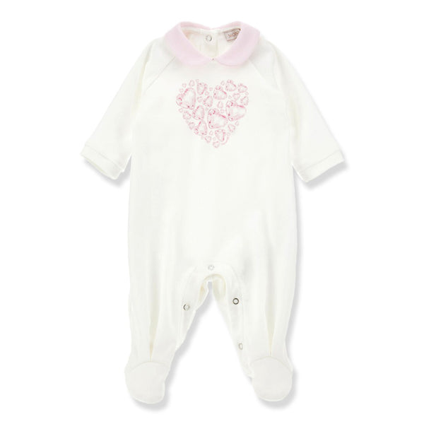 Baby Girls White Crystal Print Romper