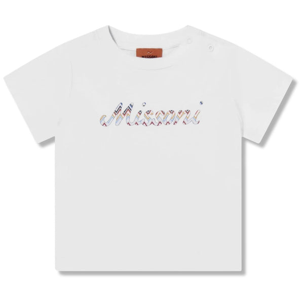 Girls White Logo-Print T-Shirt