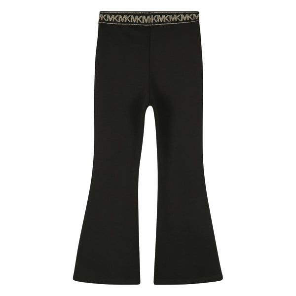 Girls Black Flared Leg Leggings