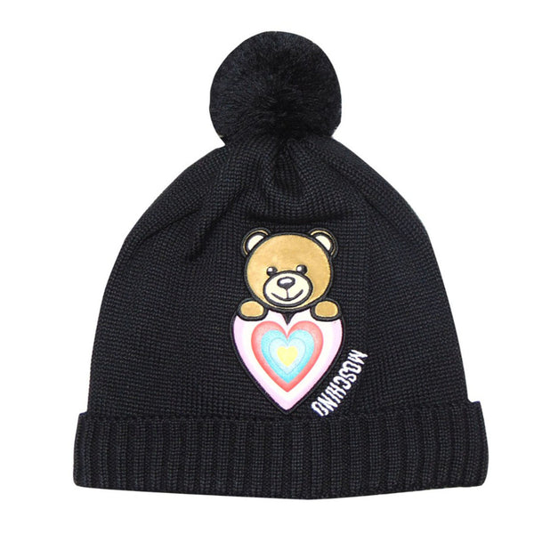 Teddy Bear Heart Wool Blend Hat