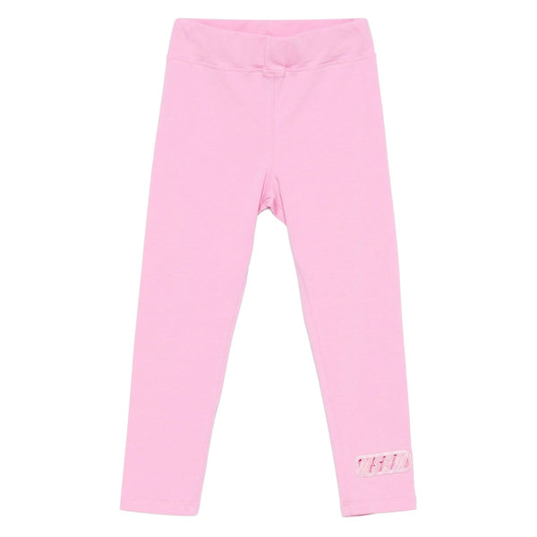 Girls Pink Logo-Embroidered Leggings