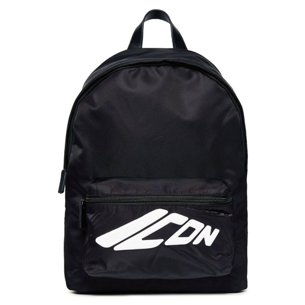 Unisex Black Icon Logo-Print Backpack