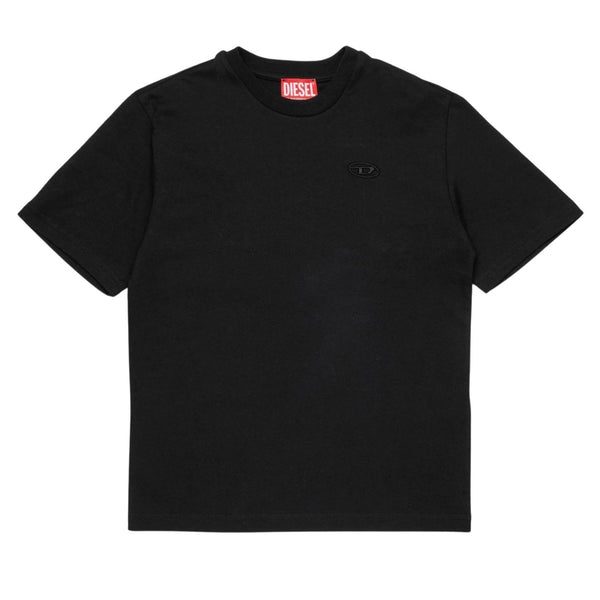 Boys Black Logo-Embroidered T-shirt
