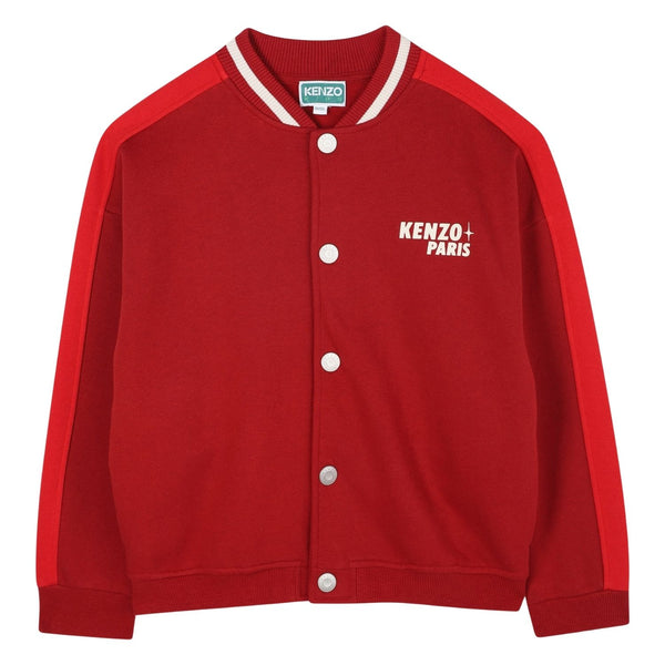 Boys Beige Logo-Patch Zip-Up Jacket