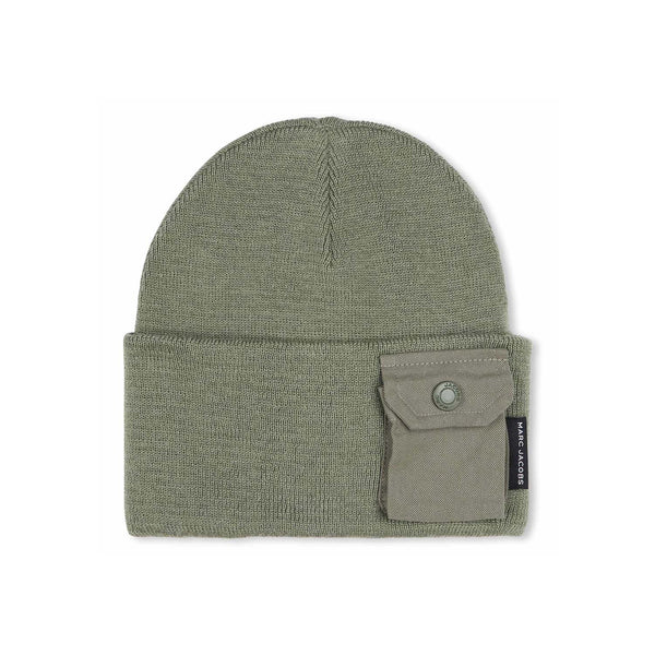 Unisex Green Knitted Beanie Hat