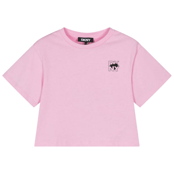 Girls Pink Heart Of NY Cotton T-Shirt