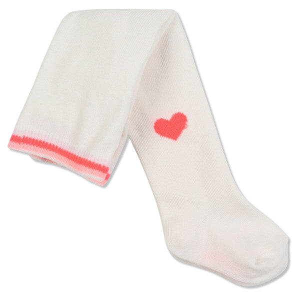 Girls Ivory Heart Motif Tights