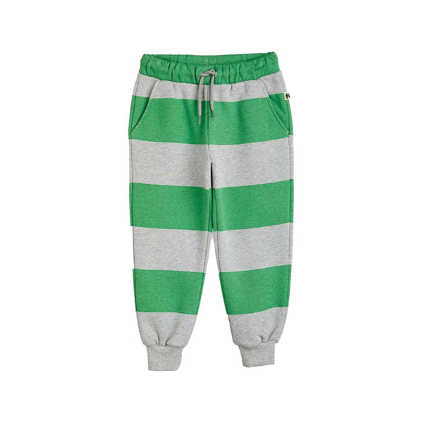 Kids Green & Grey Stripe Sweatpant