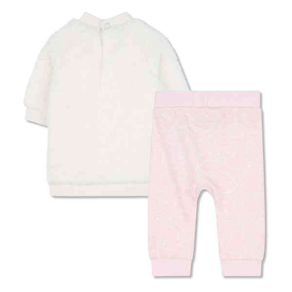 Baby Girls Pink & White Leggings Set