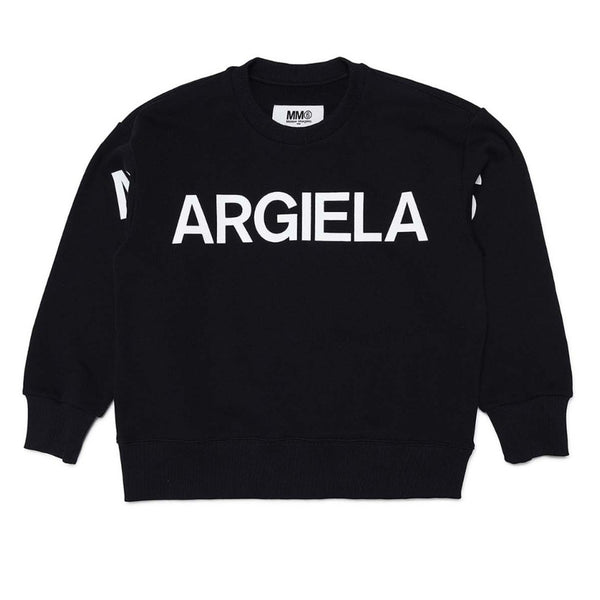 Black Sweatshirt With Margiela 6 Displaced Front Logo