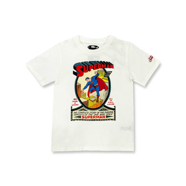 Boys White Cotton Superman T-Shirt