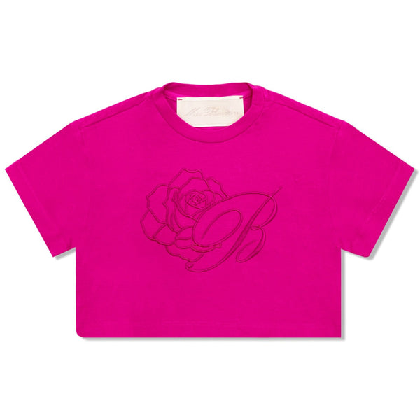 Girls Pink Logo-Embroidered T-shirt