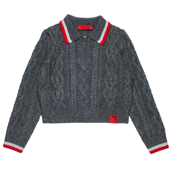 Girls Grey Zip-Up Logo-Print Sweatshirts