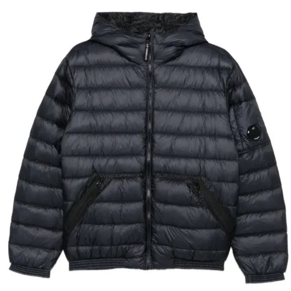 Boys Black Logo-Patch Puffer Jackets