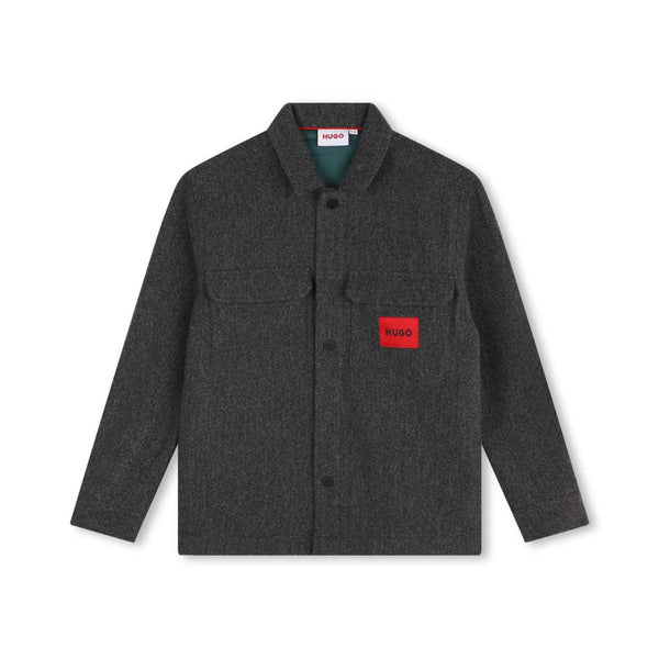 Boys Grey Felted Overshirt