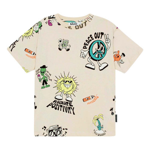 Boys Ivory Cotton Graphic T-Shirt