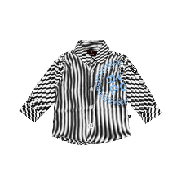 Baby Boys White & Black Logo-Print Shirt