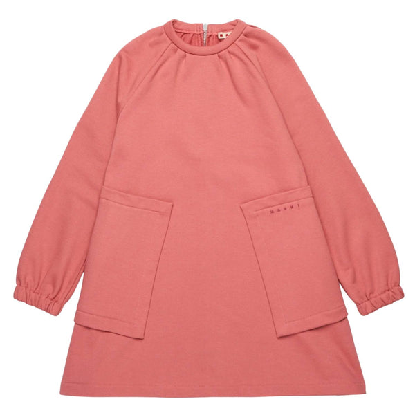 Girls Pink Logo-Embroidered Dress