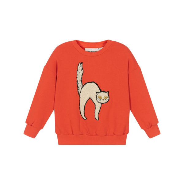 Kids Orange Cat Organic Cotton Sweatshirt