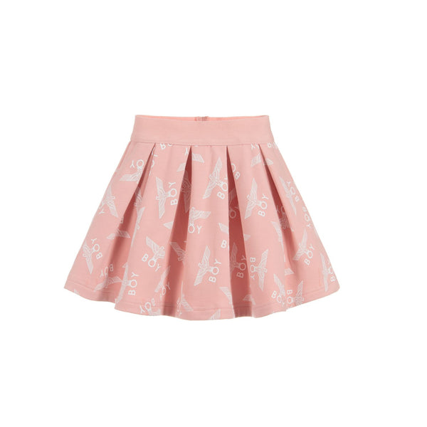 Girl Pink & White Logo-Print Skirts