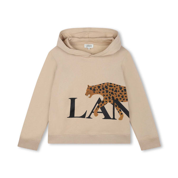 Boys Beige Logo-Print Hoodie