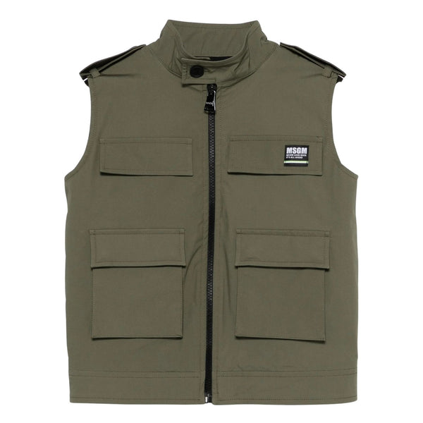 Boys Green Logo-patch Shirt