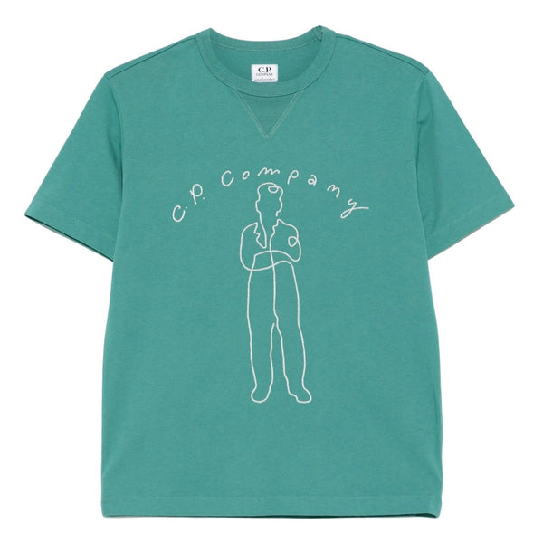 Boys Green Embroided Logo T-shirt