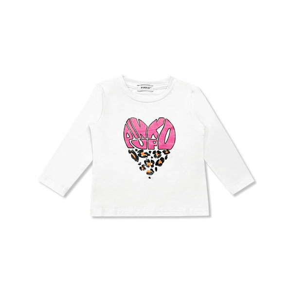 Girls White Logo-Print Cotton T-Shirt